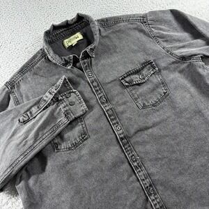 Dapper Boi Black Chambray Button Up Shirt XXL 2x Androgynous Faded